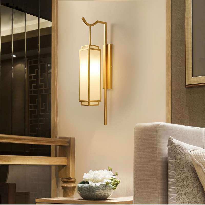 壁灯床头卧室壁灯现代简约仿古酒店过道灯具客厅复古新中式走廊灯