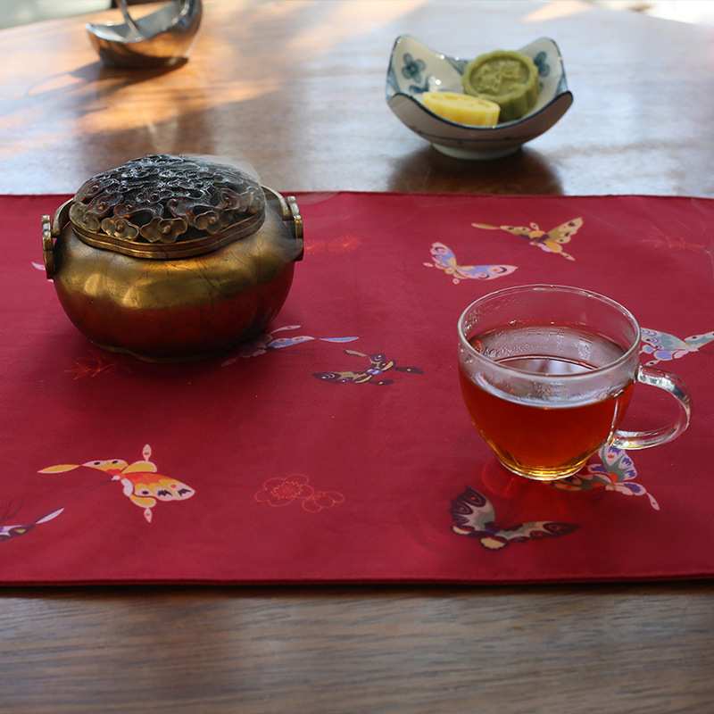 中式桌旗茶垫茶席复古经典文创桌巾茶室书房卧室玄关电视柜杯垫
