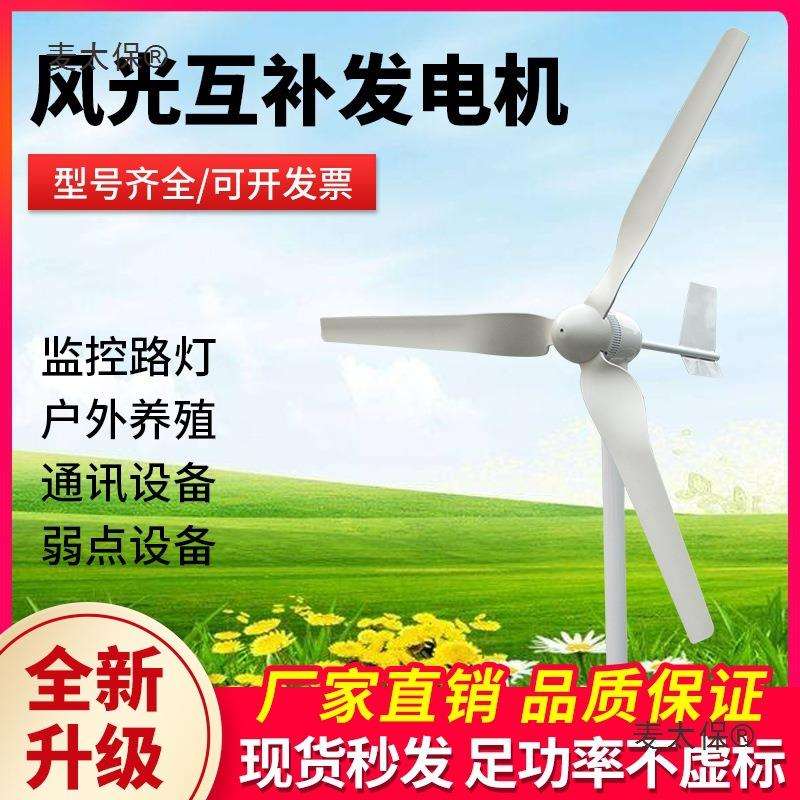 家用小型风力发电机大功率1000W风光互补系统小形路灯船用2麦太保