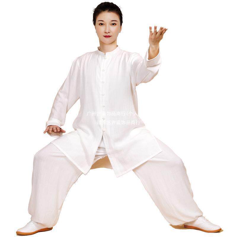 太极服女装2023夏天新款高端棉麻亚麻太极拳练功服男中国风春夏季