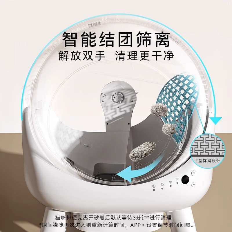 跨境热卖自动清洁封闭除臭猫砂防带出防外溅大号滚筒式智能猫砂盆