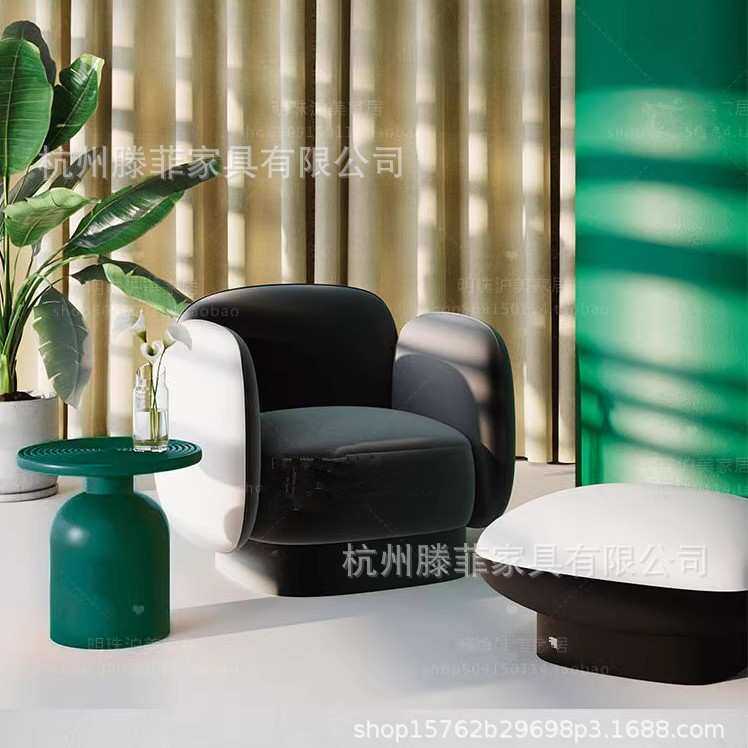 北欧轻奢新古典布艺沙发现代酒店服装店别墅客厅小户型双三人沙发