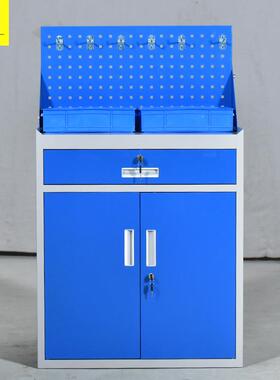 虎一办公家具重型工具柜一斗带背网抽屉收纳柜灰白套蓝色半截矮柜