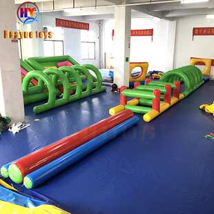 趣味运动会道具器材 障碍四件套 充气障碍赛拓展训练器材鱼跃龙门