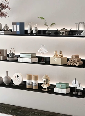 铝合金发光层板金属隔板壁挂层架装饰创意L搁板LED墙上书架置物架