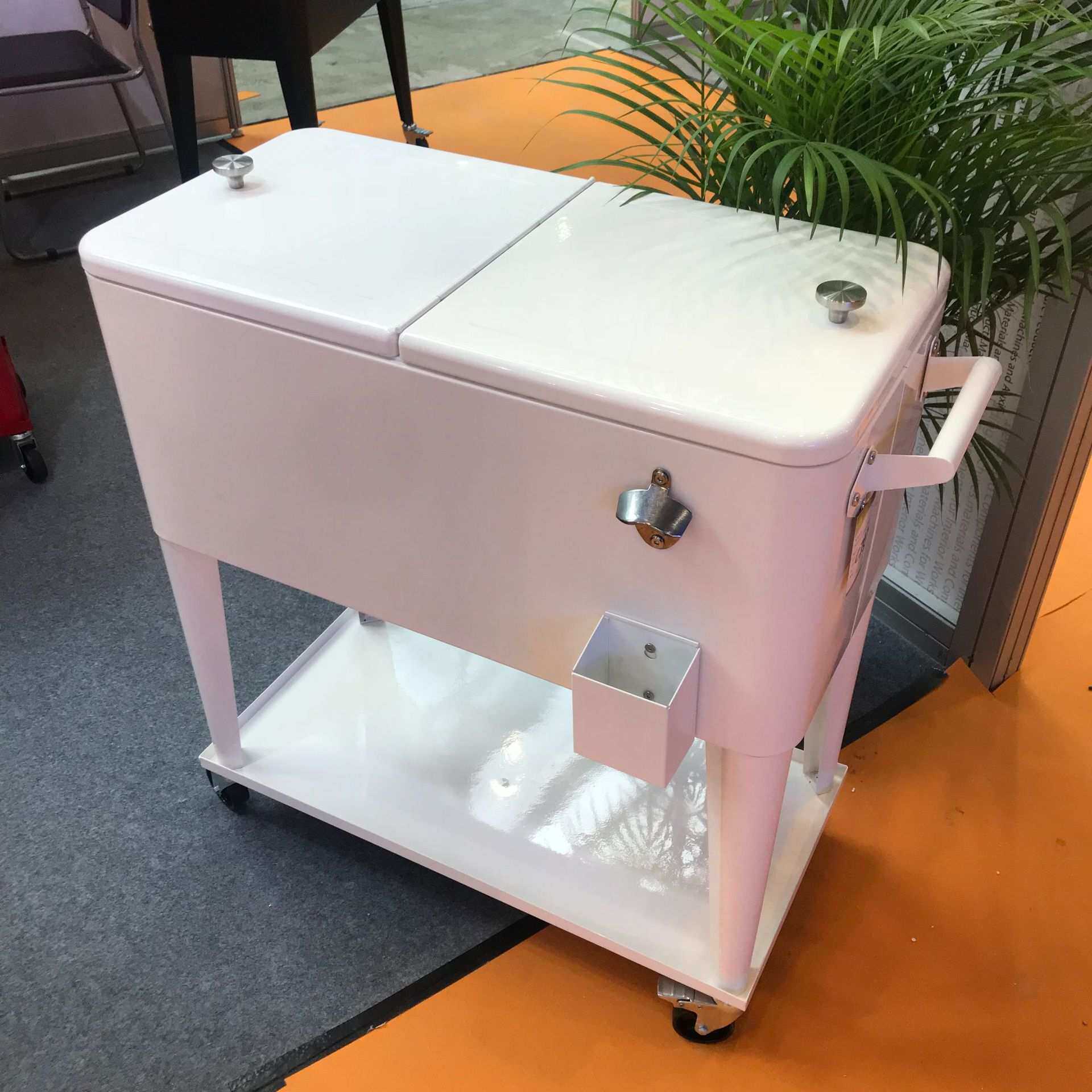 80QT/75L户外保温推车露营车保温冰桶户外露营烧烤冰桶摆摊保温箱