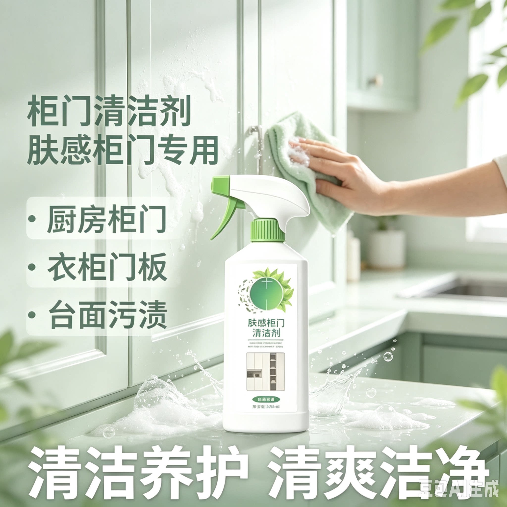 肤感柜门清洁剂去手印污渍专用家具柜子橱柜衣柜强力除垢清洗XZ