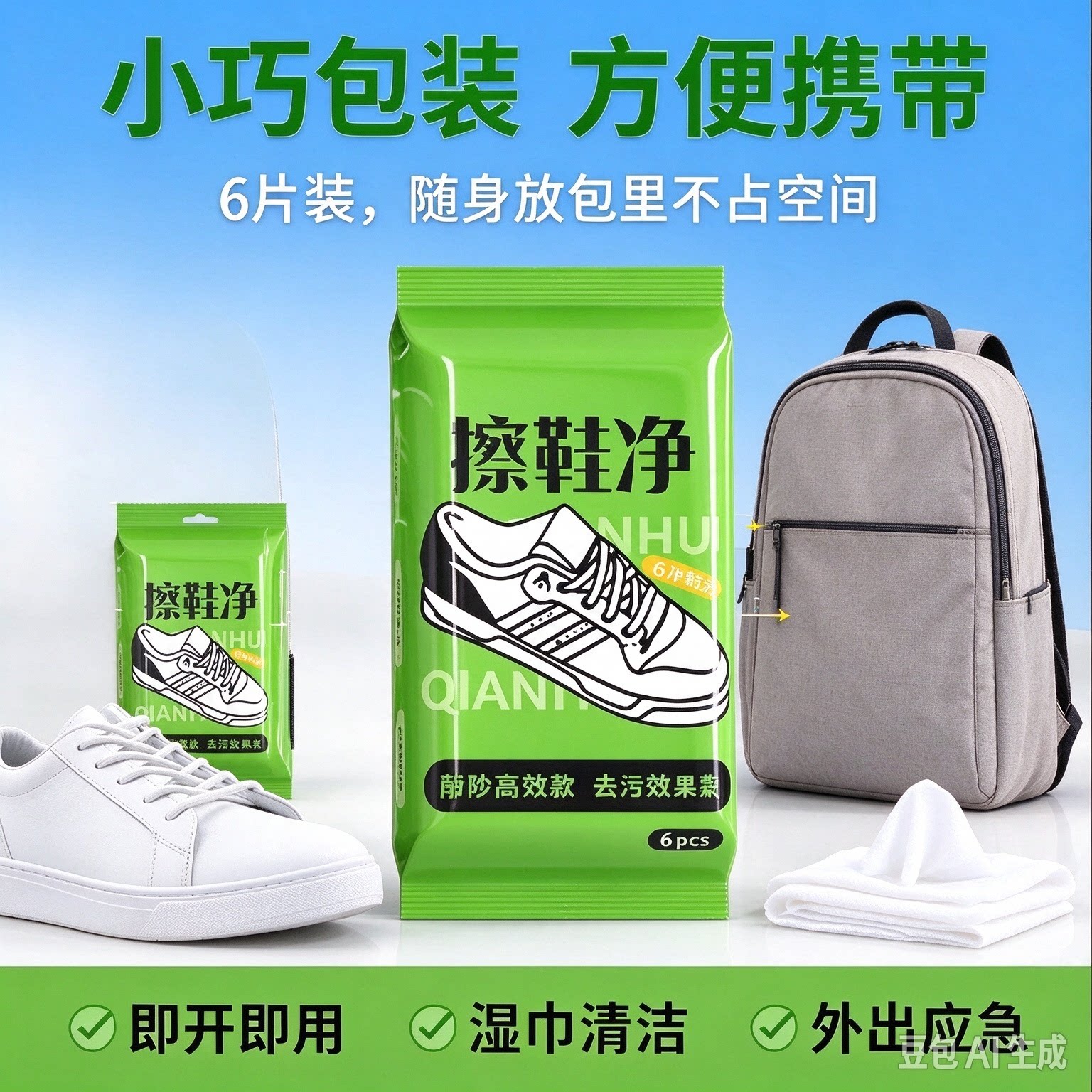 【全新升级】擦鞋湿巾小白鞋清洗神器免水洗去污便携式湿巾XZ
