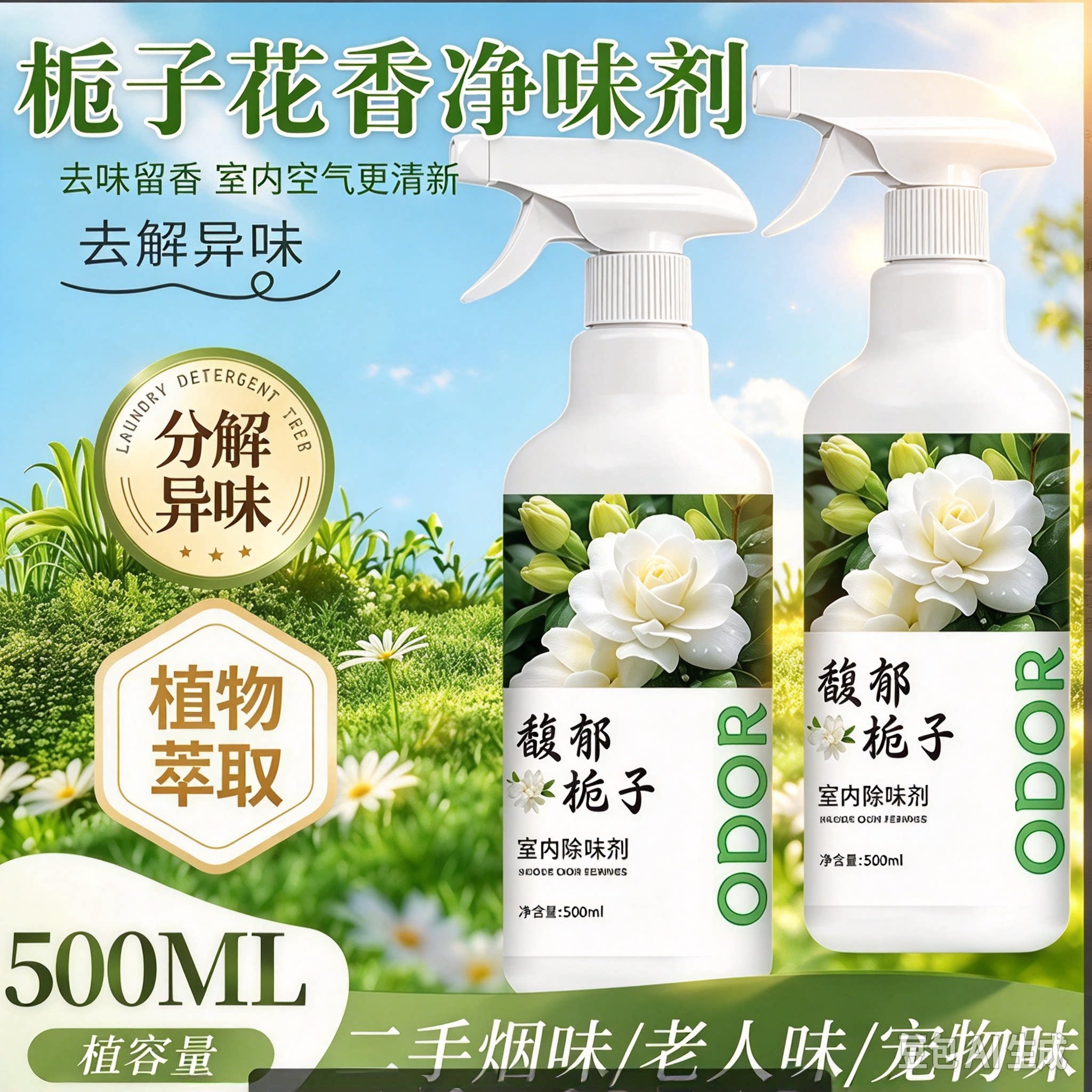 去除老人房间异味尿骚味家用馥郁栀子室内除味剂卫生间除臭剂XZ