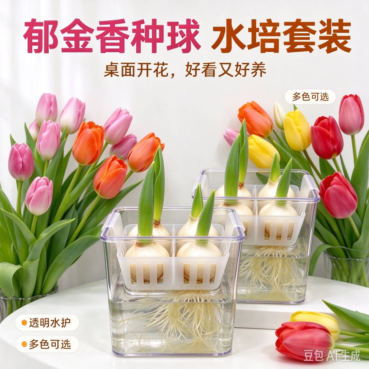 耐寒易活郁金香种球水培土培适用于室内外阳台种植园艺种植套装XZ