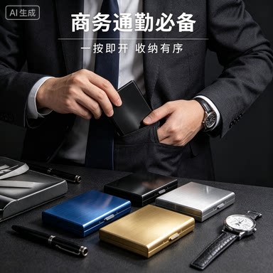 【下单立减50】防盗刷金属卡包不锈钢卡片包防消磁小巧卡盒XZ②
