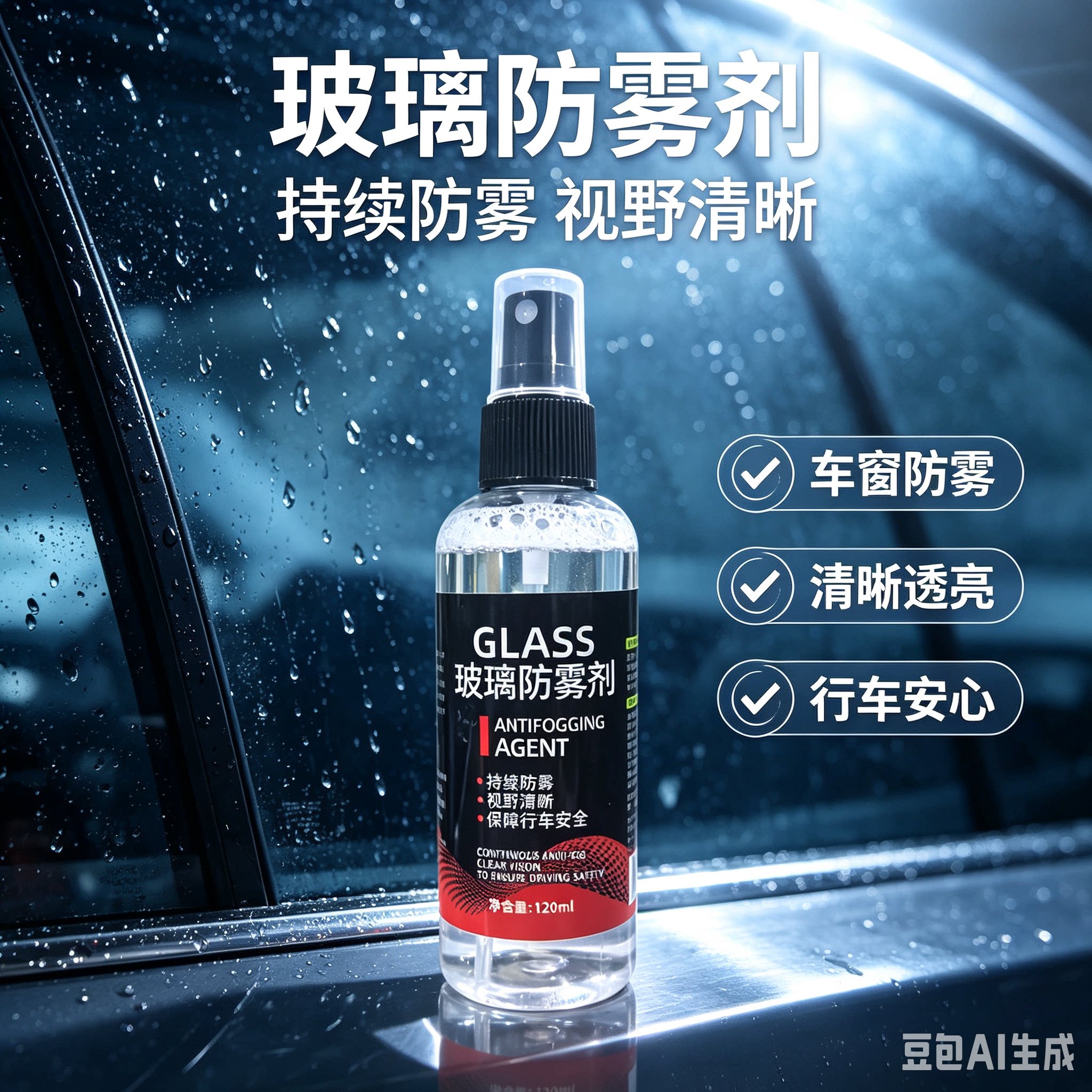 【下单立减50】汽车玻璃防雾剂车窗除雾清晰温和养护不伤玻璃XZ