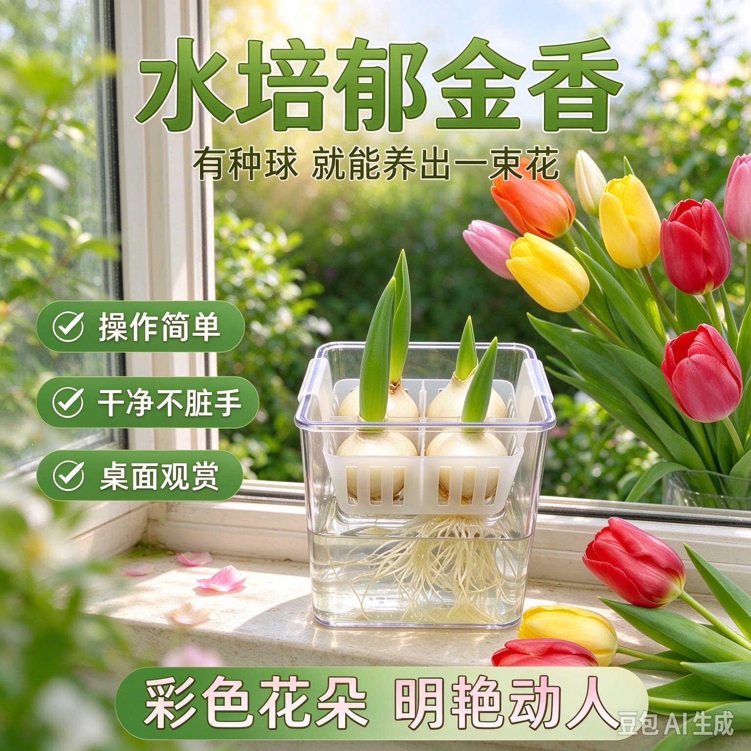 耐寒易活郁金香种球水培土培适用于室内外阳台种植园艺种植套装XZ