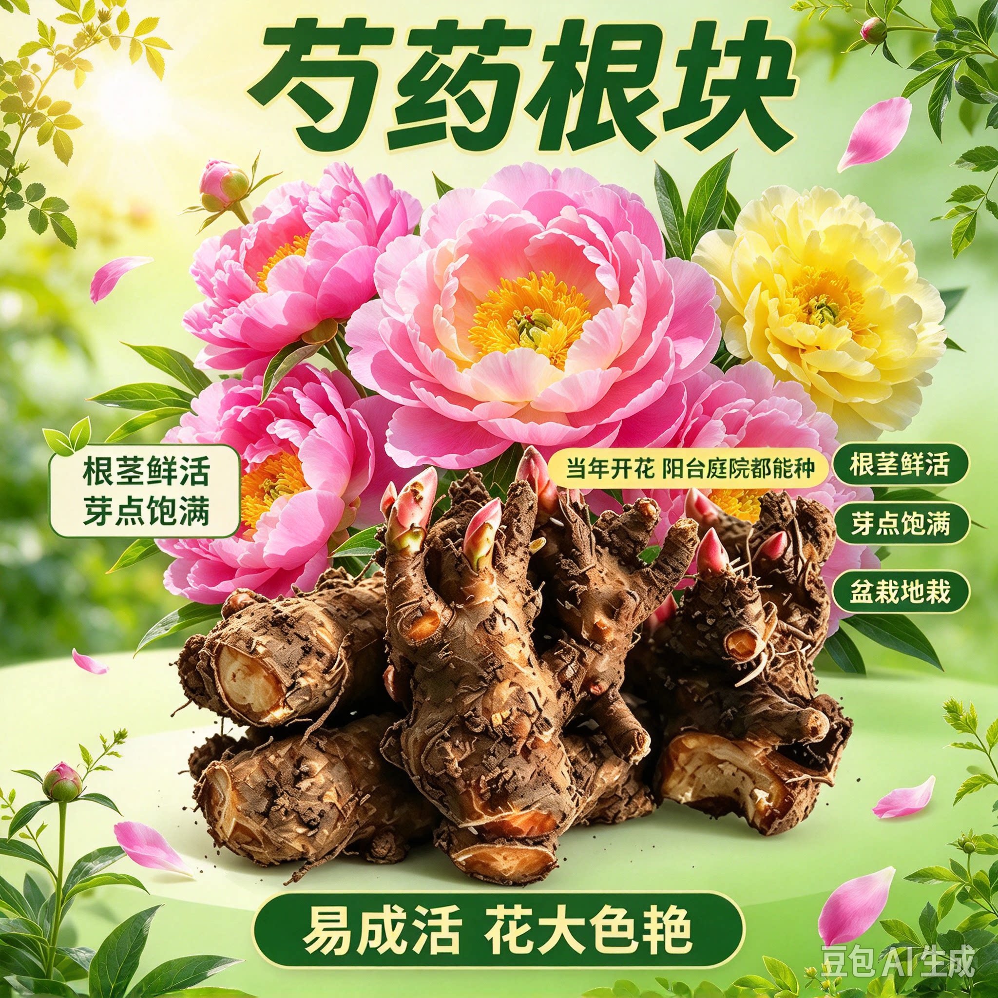 超值！3-5芽！重瓣芍药花带芽室内盆栽庭院地栽阳台花卉种球XZ