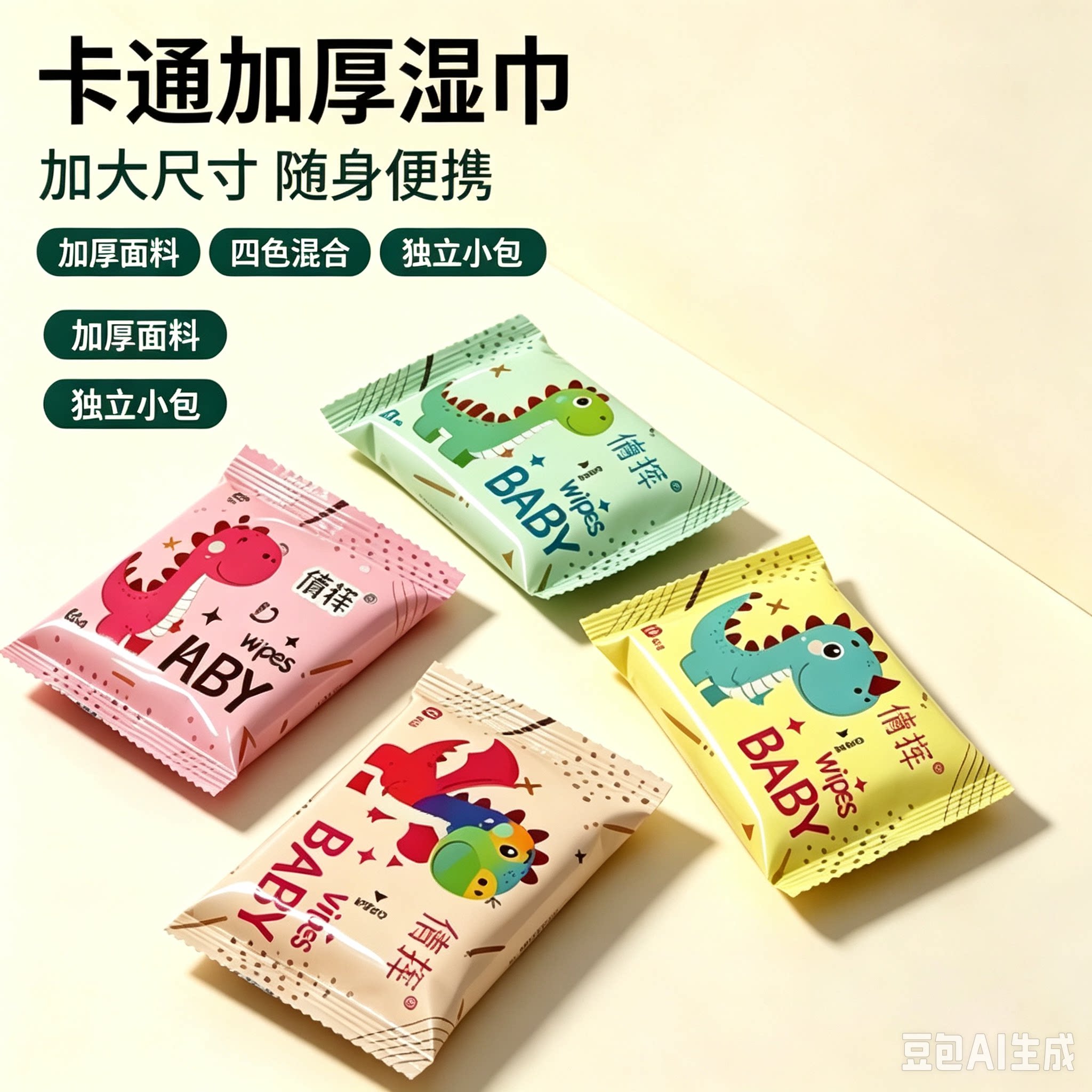 【开学季】婴儿湿巾小包便携随身学生儿童加厚一次性手口湿纸巾WJ