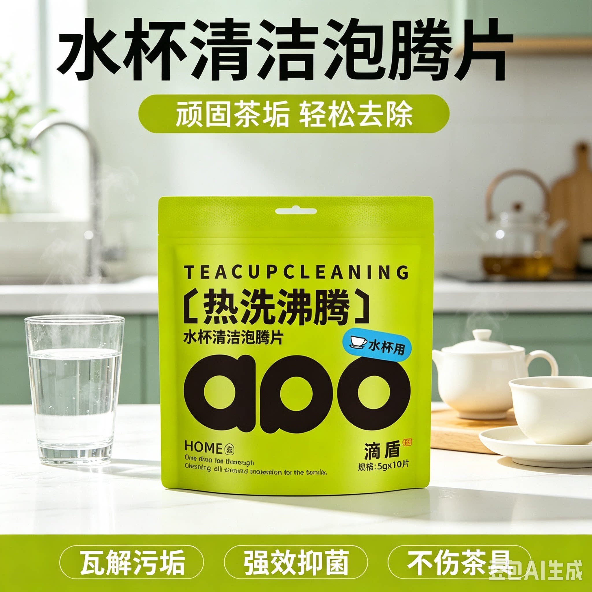水杯清洁泡腾片非柠檬酸除垢剂茶垢清洁剂洗杯子去污清洗剂XZ
