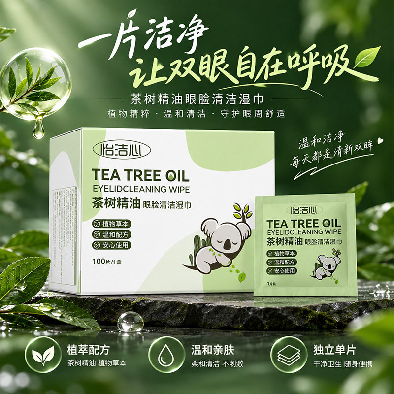 【到手100片】眼睑清洁湿巾缓解眼干眼痒眼涩眼部疲劳护理湿巾HF