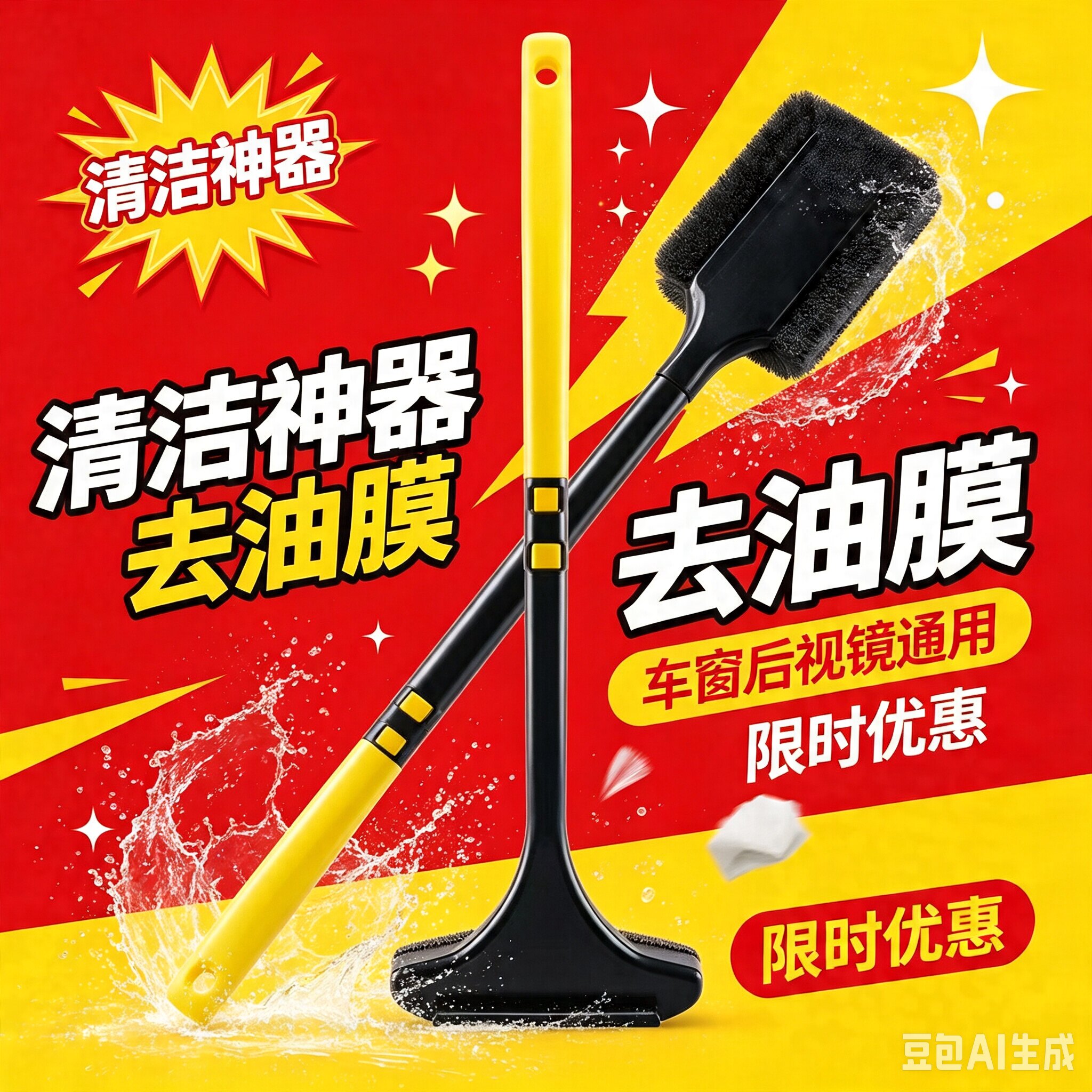 【一刷两用】家用双面擦纱窗清洁刷刮玻璃擦窗清洗神器清理长柄CJ