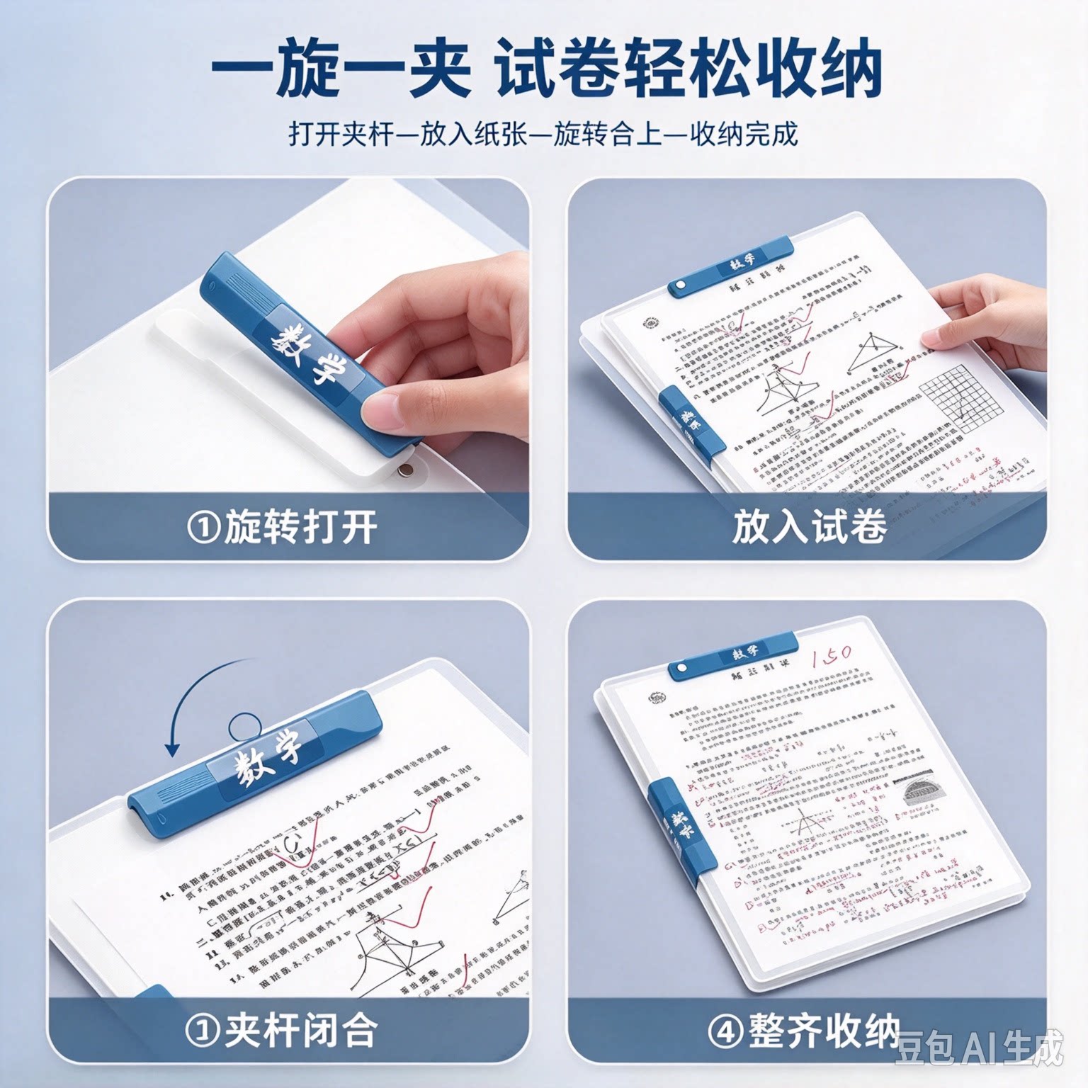 【下单立减50】透明拉杆夹收纳抽杆文件资料开学装备试卷HN