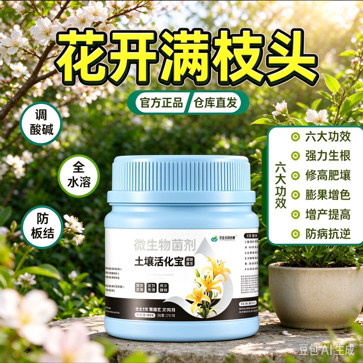 土壤活化宝改良土壤促进生根园艺盆栽花卉绿植通用掺混肥WJ