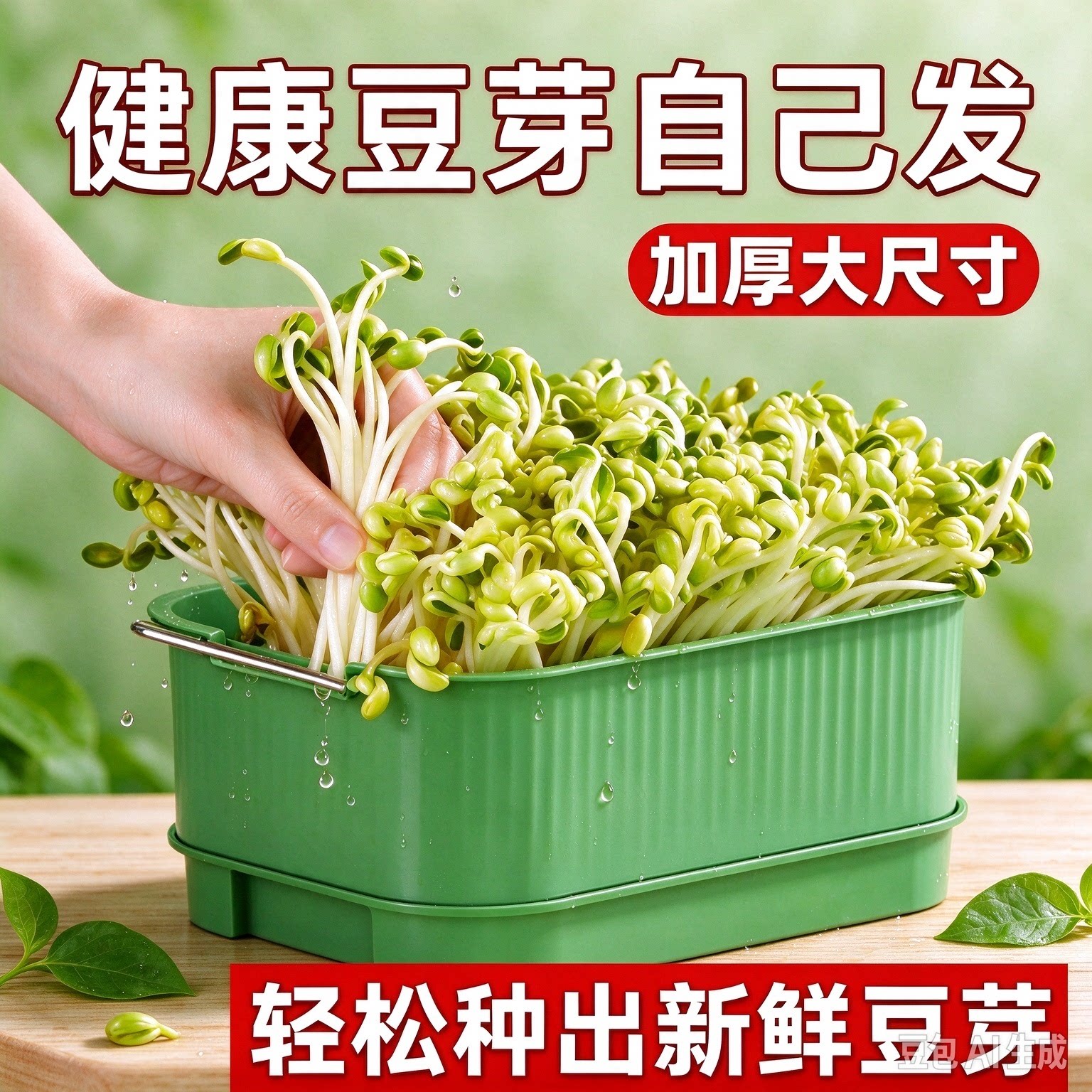 绿色专用盆无土栽培种植盘发豆芽全套育苗盘塑料培育发花生芽盆WJ
