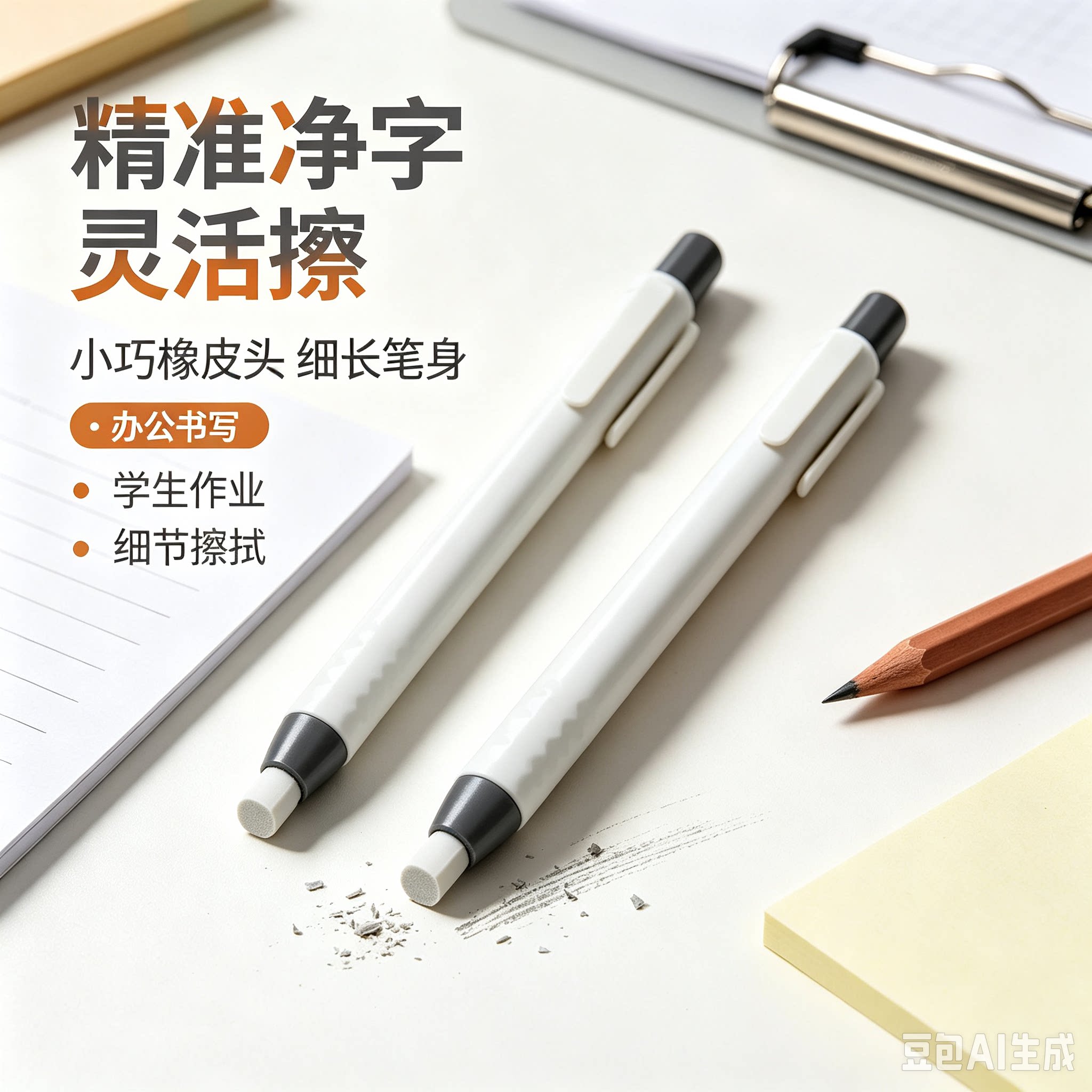 【老师推荐】按动磨砂橡皮笔多种字迹修改擦除学生橡皮擦笔HF3
