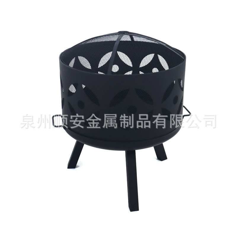 户外取暖炉篝火晚会火盆铁艺烤火盆烧柴木炭烤火炉冬天圆形烽火桶