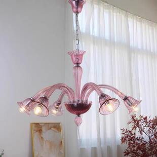 法式Murano轻奢客厅吊灯中古浪漫穆拉诺美式复古女孩房卧室餐厅灯