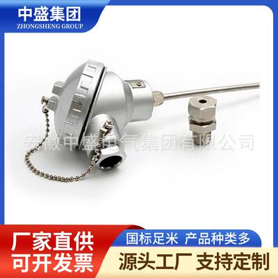 WRN-130无固定装配式热电偶0-1300℃插深650管径12