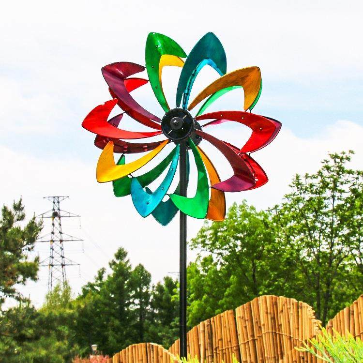 铁艺双面彩色户外风车太阳能灯庭院造景布置阳台花园别墅装饰摆件,电子元器件市场,其它元器件,淘宝优惠券,粉丝福利购,淘宝优惠卷