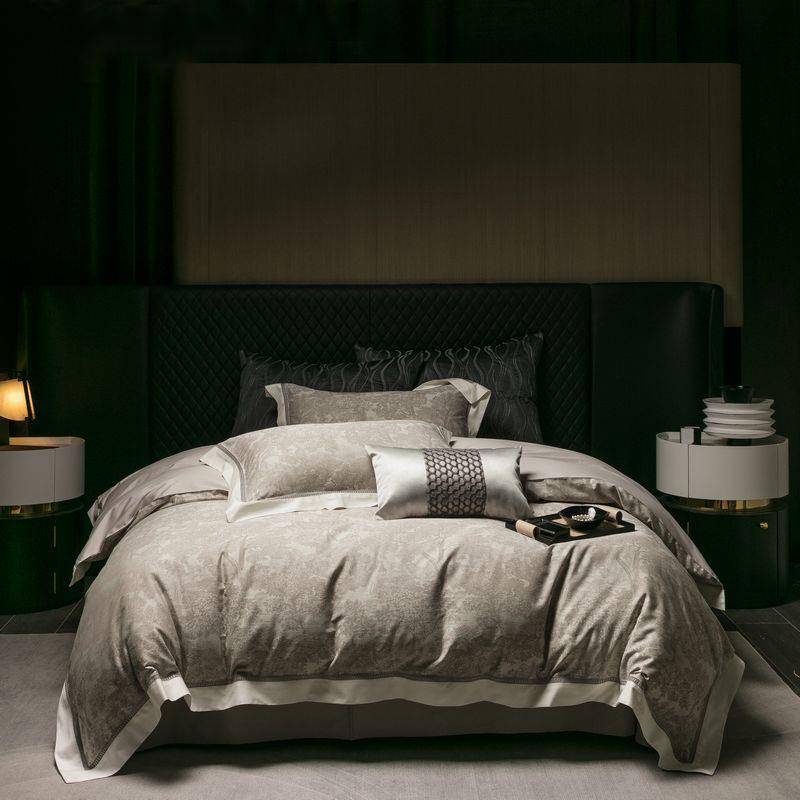 天丝棉色织提花四件套轻奢高端床上用品春夏床单被套双人床1.8mLA