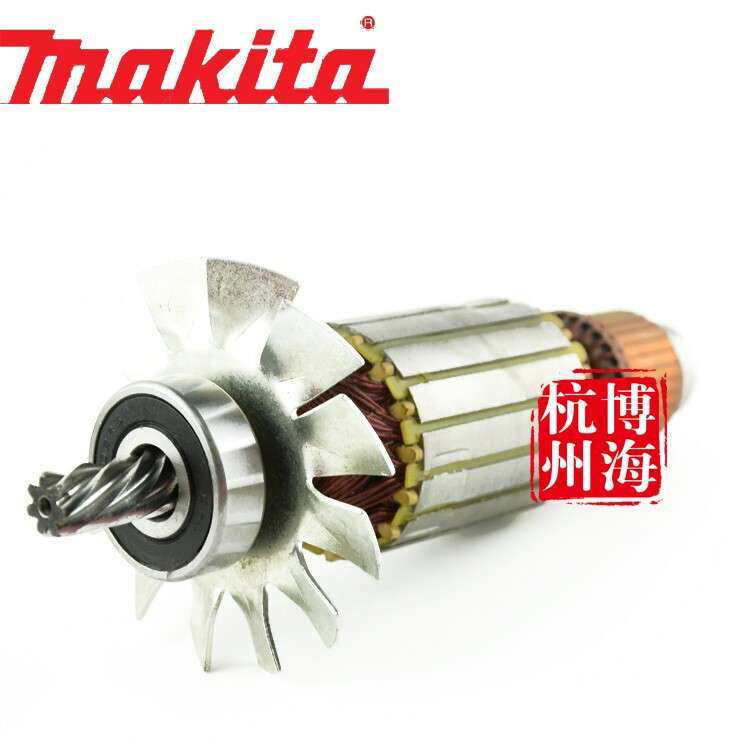 原装makita牧田2414S砂轮型材切割机配件转子 带轴承
