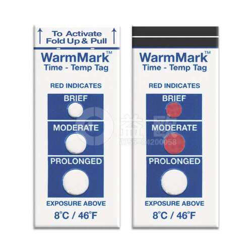 DeltaTRAK 51020 血液温度时间条 标签贴 WarmMark 30°C/86°F