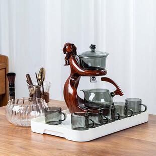 玻璃茶具套装半全自动一体泡茶壶家用磁吸侍女懒人冲泡茶神器