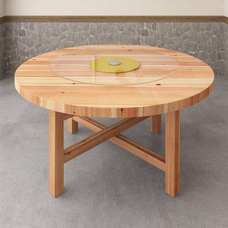 实木圆形餐桌椅组合加厚折叠带转盘酒店大圆桌面板餐厅饭店夜宵桌