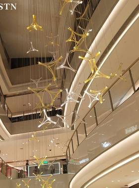 个性吊艺术玻璃楼梯间前非标灯具售台楼部沙盘酒店大92071工堂程