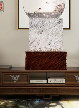 明雕塑艺术品墙居饰品酒店会所上透装034饰品家透明白色水浪创意