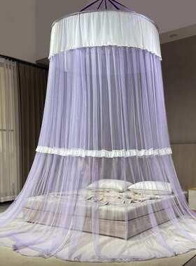 CB#新款加大1.5米直径圆顶子母床吊顶蚊帐2米大床1.2米小圆床用床
