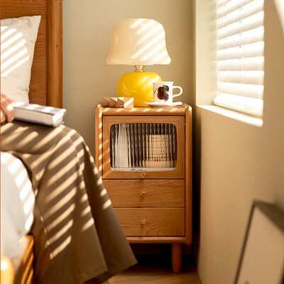 实木床头柜超窄小尺寸樱桃木北欧日式简约小型极窄床边储物收纳柜