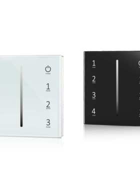 86型0/1-10V PWM 10V认证钢化面板 黑色白色动态模式触摸式调光器