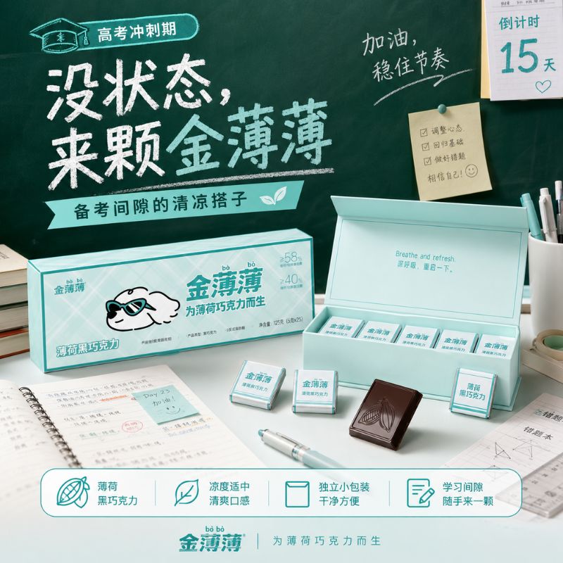 【经常用眼】薄荷黑巧克力可可脂清凉不犯困办公室零食学生礼盒