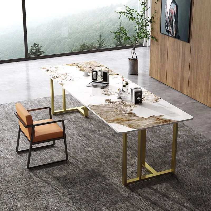 意式轻奢岩板书桌桌会议桌洽谈工作台办公双人长条桌简约接待新品,3C数码配件,USB灯,淘宝优惠券,粉丝福利购,淘宝优惠卷