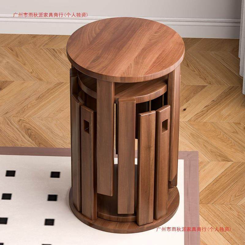 可叠放凳现代吃饭登子餐桌凳原木新中式叠叠乐实木圆凳子茶几家用,电子元器件市场,其它元器件,淘宝优惠券,粉丝福利购,淘宝优惠卷