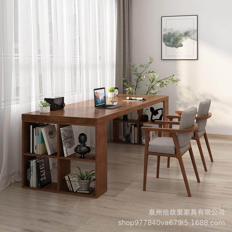 简约现代实木书桌置物架家用设计写字台民宿风长条创意原木电脑桌,3C数码配件,USB灯,淘宝优惠券,粉丝福利购,淘宝优惠卷