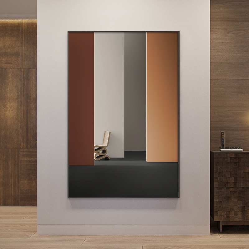 现代轻奢建筑装饰画欧式复古入户玄关画竖版挂画空间延伸艺术壁画