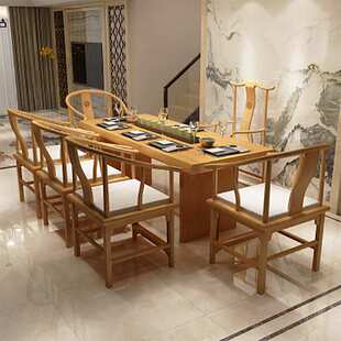 新中式实木茶桌办公室茶室洽谈茶桌椅组合客厅会客禅意功夫泡茶桌