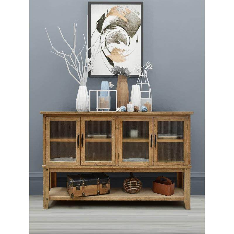 美式实木玻璃储物柜复古风多功能餐边柜家用入户玄关柜简约收纳柜,电子元器件市场,其它元器件,淘宝优惠券,粉丝福利购,淘宝优惠卷