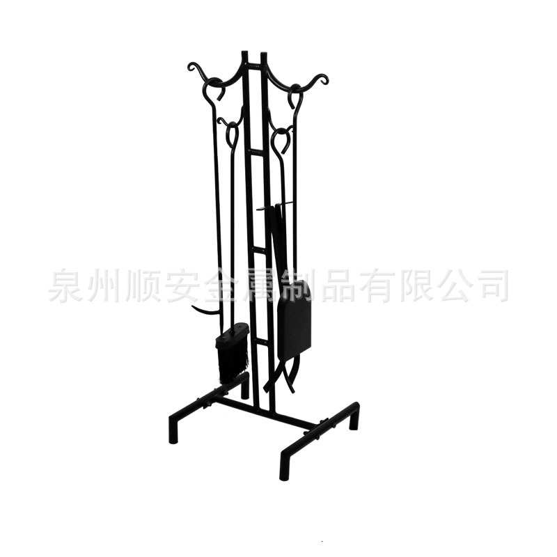 家用美式乡村铁艺火炉壁炉工具户外烤火炉工具四件套收纳架