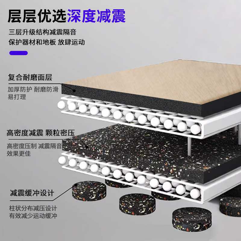 器材力量区跑步机减震家用室内隔音运动垫吸音健身房木纹卡扣地垫