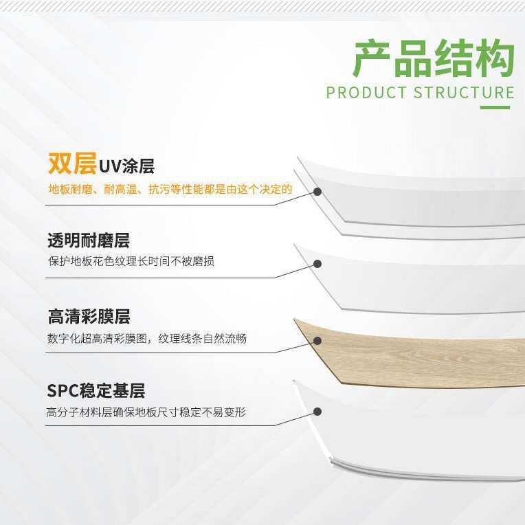 spc石塑地板防水防潮石晶pvc地板零甲醛防滑家用卡扣式乙烯基地板